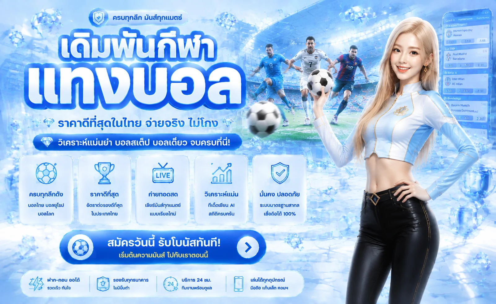 แทงบอลออนไลน์ Molly999 ราคาน้ำดีครบทุกลีกทั่วโลก